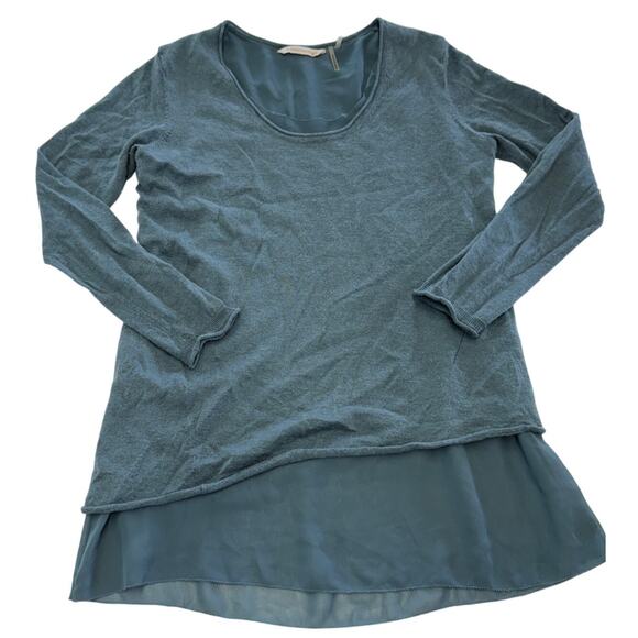 Soft Surroundings Top Womens X Small Blue Songstress Chiffon Layered Blouse - Picture 1 of 7